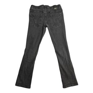 Six Lincoln Slim Fit Jeans Mens 30x30(30x27) Black Distressed Knee Stretch Denim